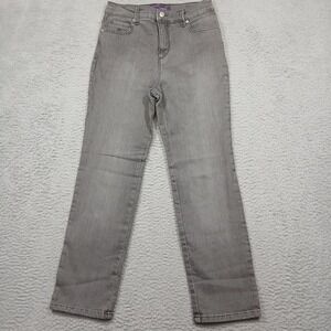 Gloria Vanderbilt Jeans Women's 6P‎ Gray High Rise Straight Leg Stretch Denim
